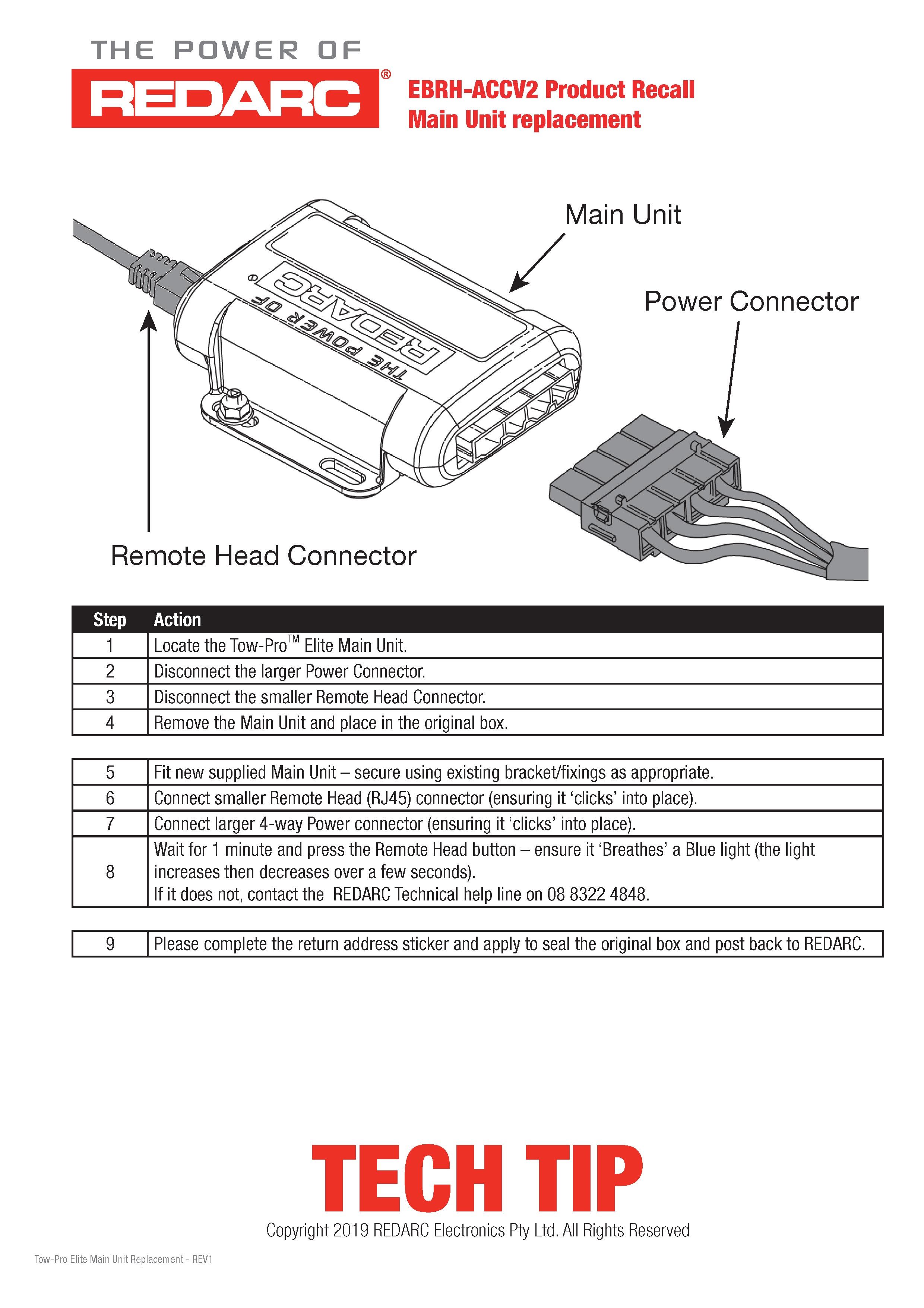 CoolDrive Auto Parts Product Safety Recall REDARC TowPro Elite
